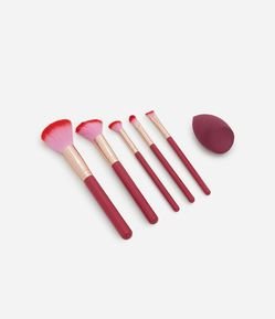 Kit 05 Pincéis e Esponja para Maquiagem Alchemia 