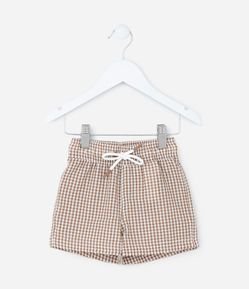 Bermuda Infantil com Estampa Xadrez - Tam 1 a 5 Anos