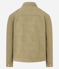 Jaqueta Trucker em Camurça com Gola Colarinho