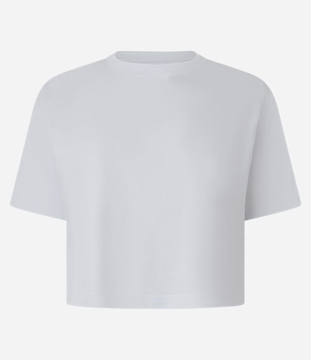 Blusa Cropped em Algodão com Manga Curta