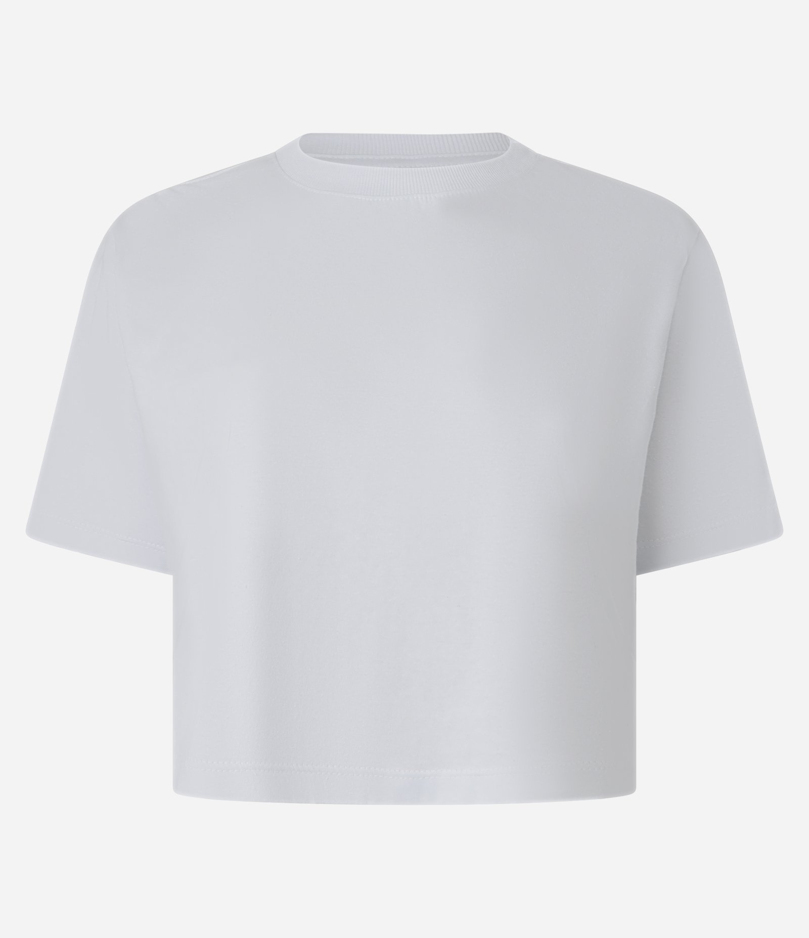 Blusa Cropped em Algodão com Manga Curta Branco