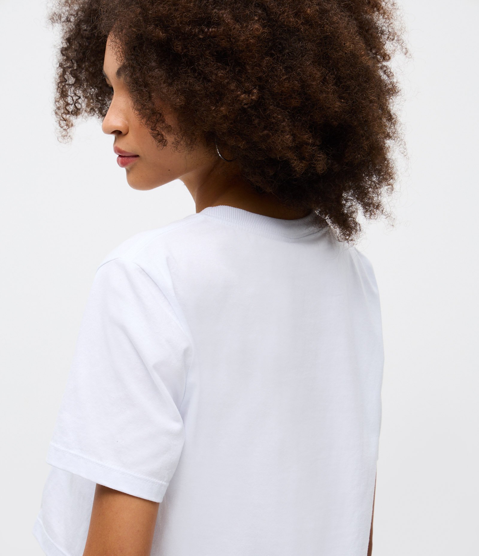 Blusa Cropped em Algodão com Manga Curta Branco 4