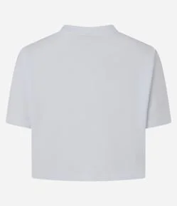Blusa Cropped em Algodão com Manga Curta