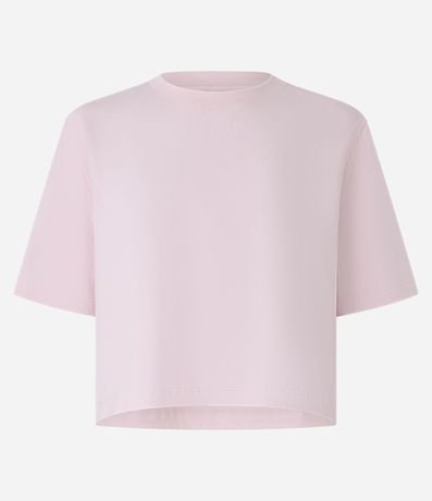 Blusa Cropped em AlgodĂŁo com Manga Curta Blusa Cropped em AlgodĂŁo com Manga Curta