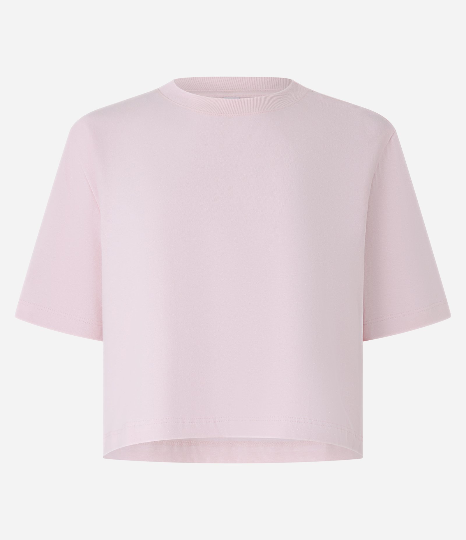 Blusa Cropped em Algodão com Manga Curta Rosa 1