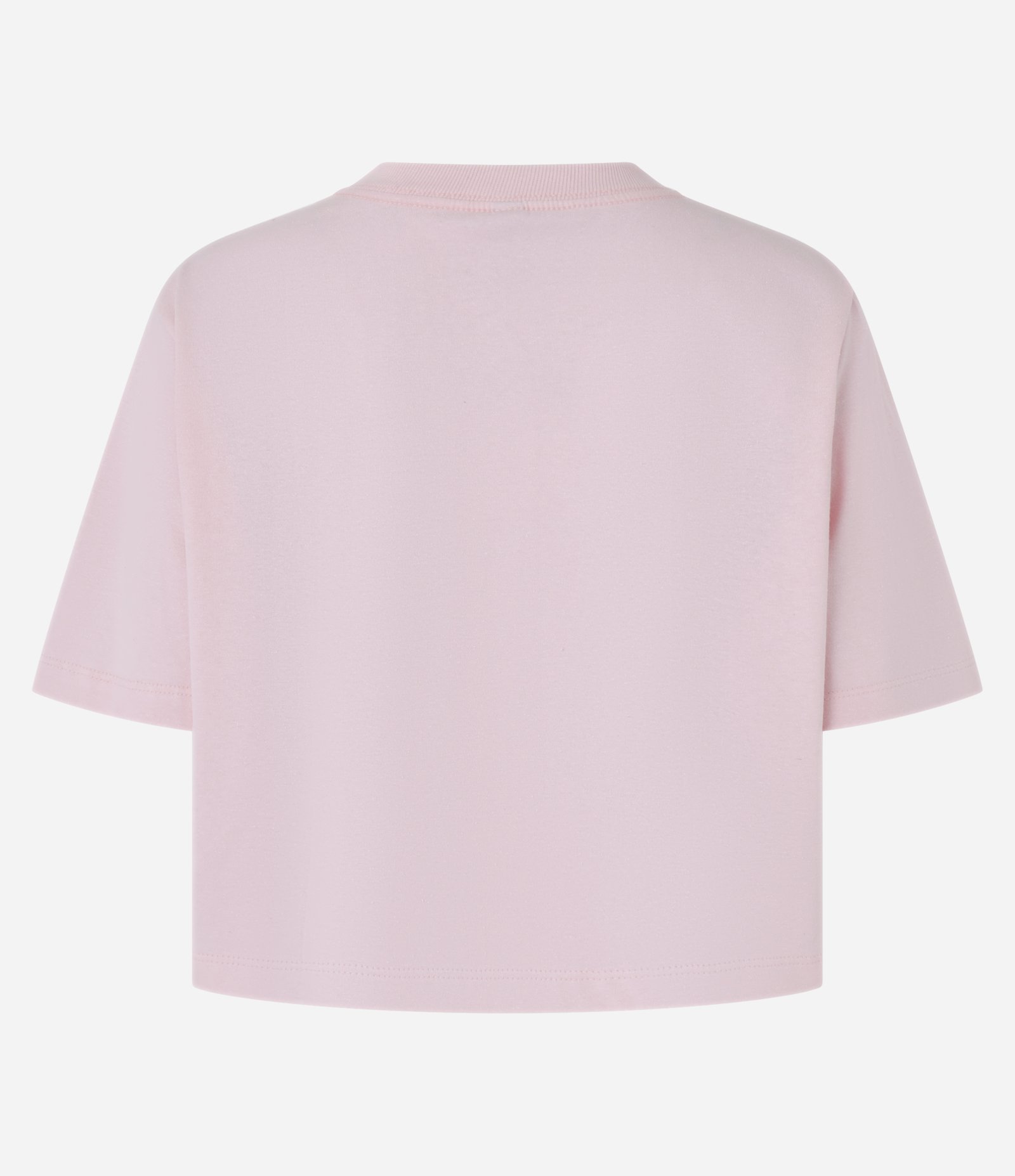 Blusa Cropped em Algodão com Manga Curta Rosa 2