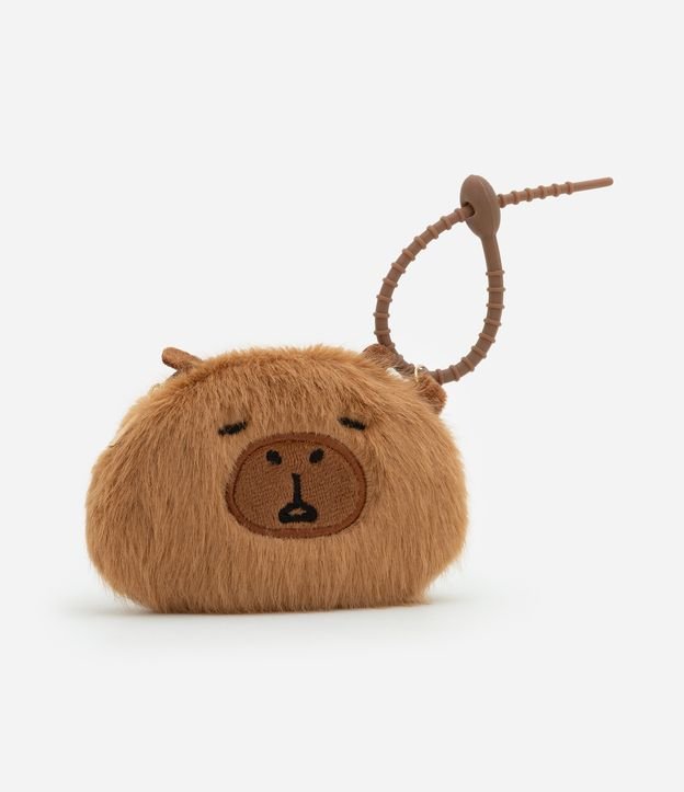 Nécessaire Porta Moedas com Forma de Capivara Peludinha