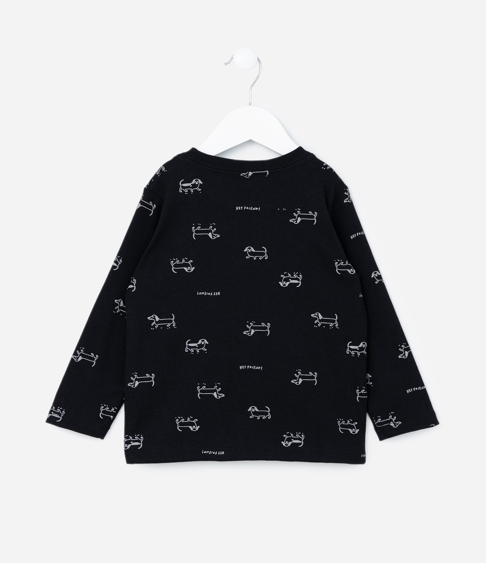 Camiseta Infantil com Estampa de Cachorrinho - Tam 1 a 6 Anos Preto 2