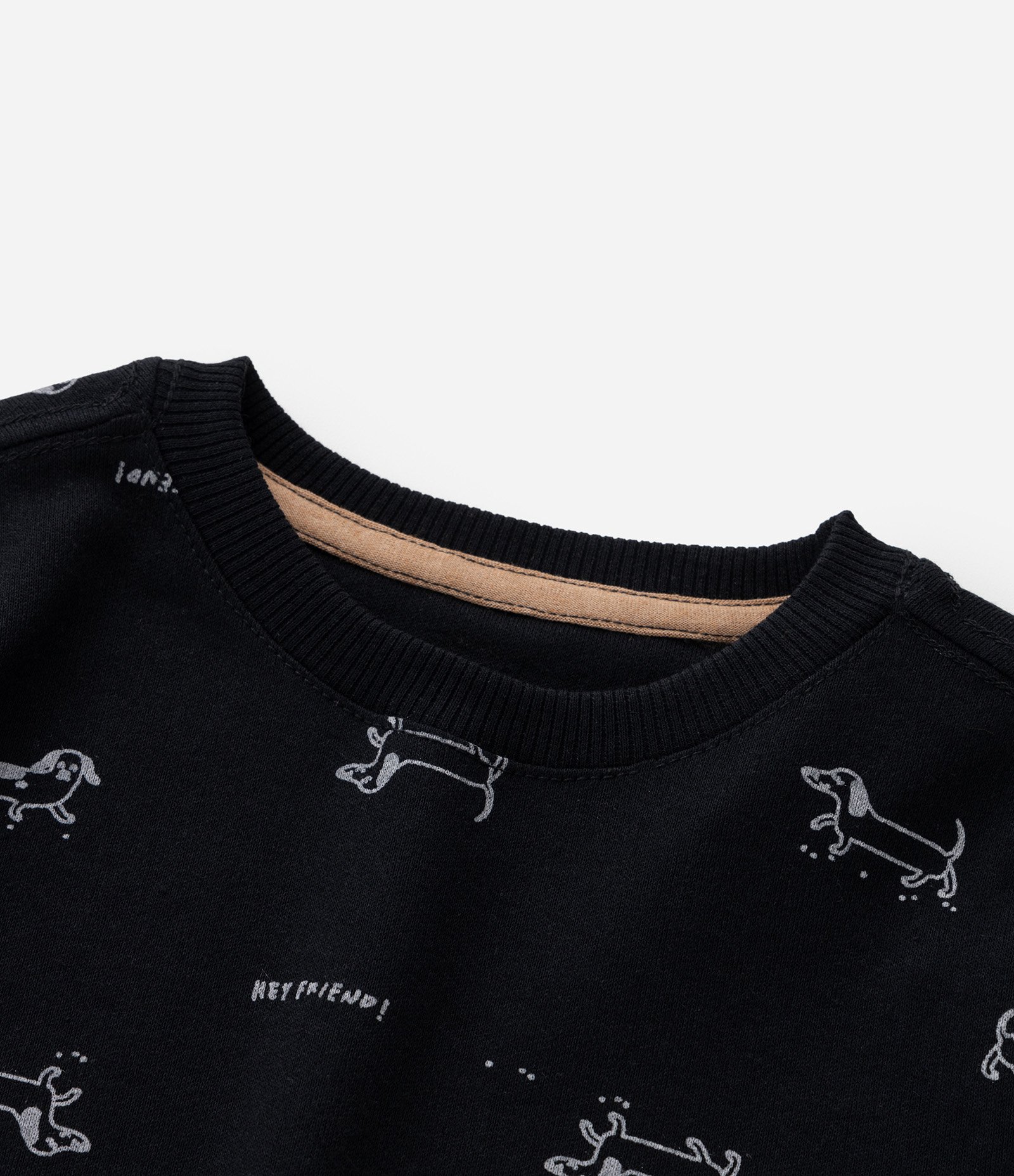 Camiseta Infantil com Estampa de Cachorrinho - Tam 1 a 6 Anos Preto 4