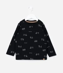Camiseta Infantil com Estampa de Cachorrinho - Tam 1 a 6 Anos