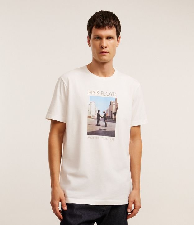 Camiseta Comfort em Algodão com Estampa Pink Floyd