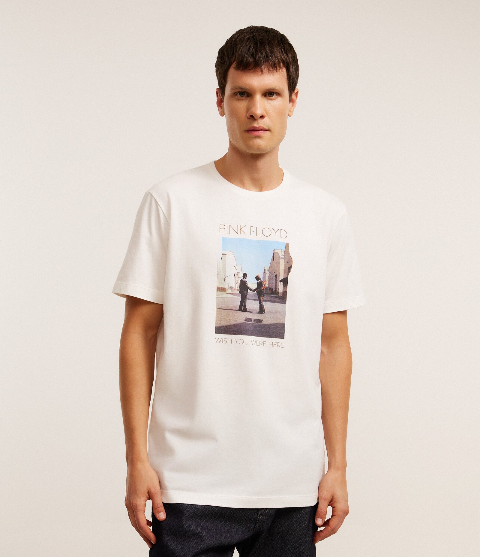 Camiseta Comfort em Algodão com Estampa Pink Floyd Off White 1