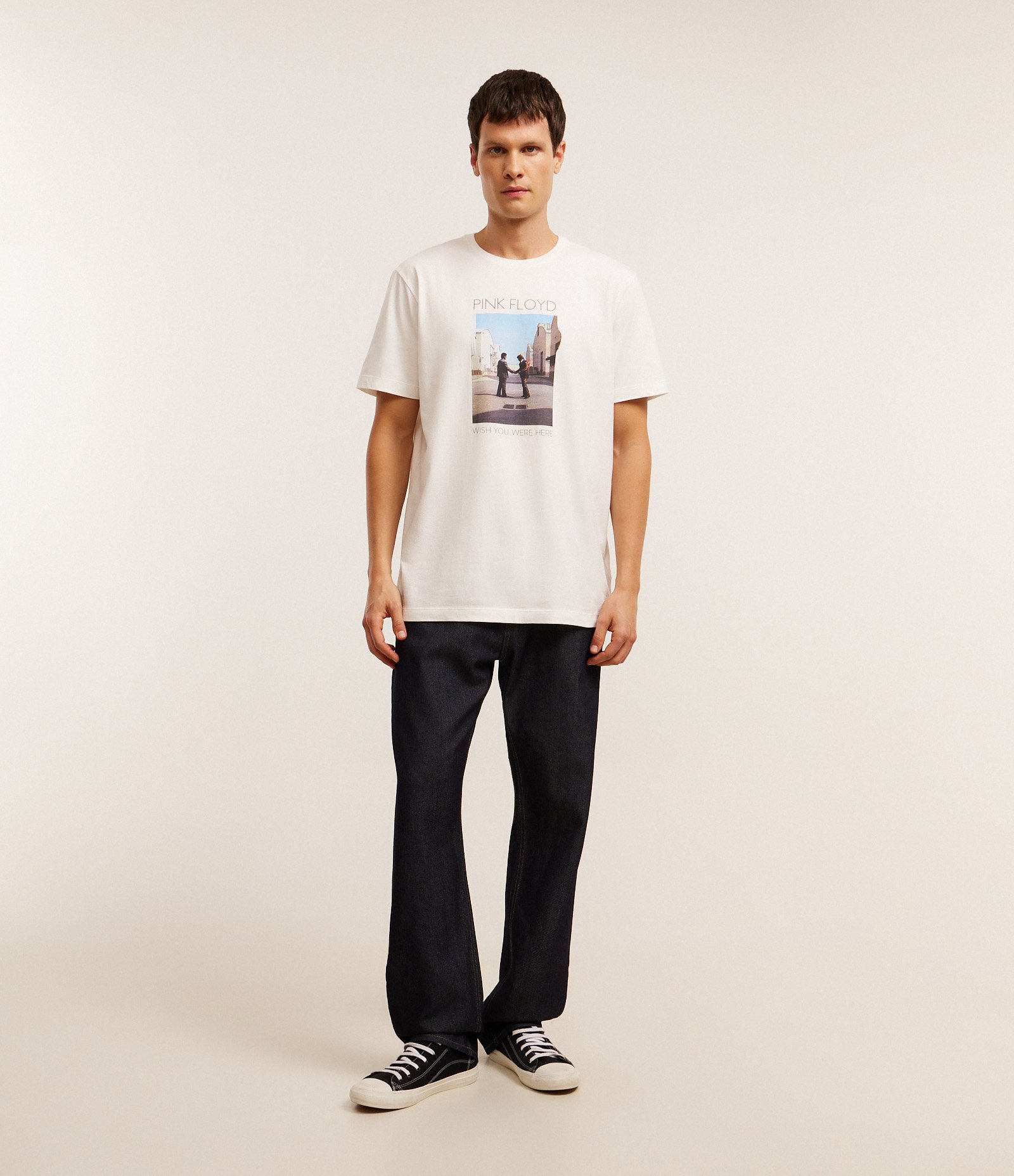 Camiseta Comfort em Algodão com Estampa Pink Floyd Off White 5