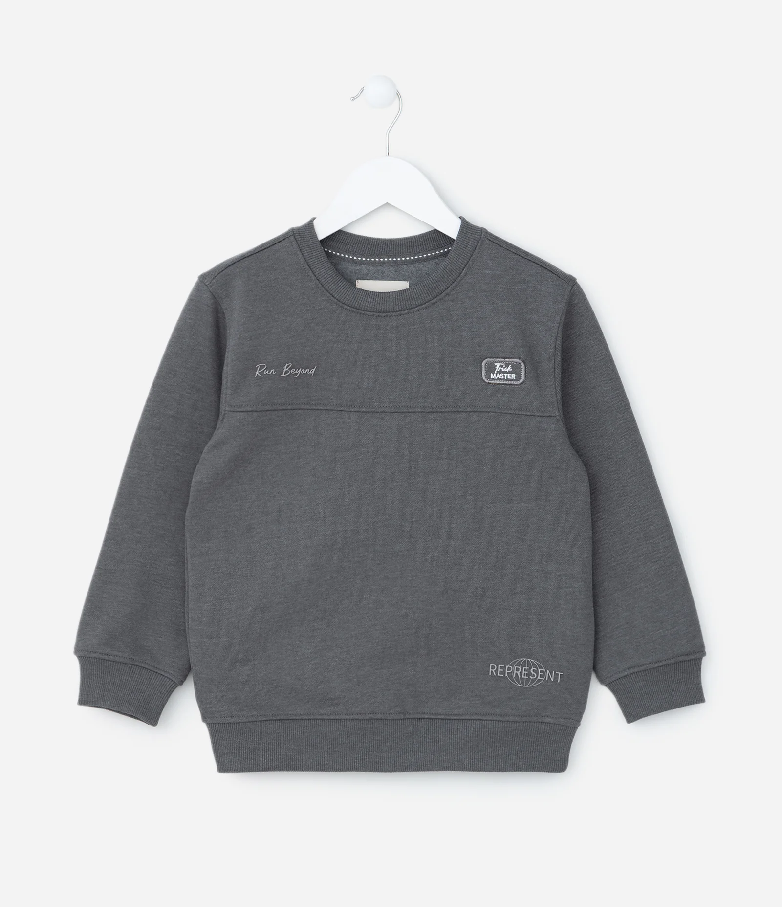 Casaco Infantil em Moletom com Bordado Represent - Tam 5 a 14 Anos Cinza 1