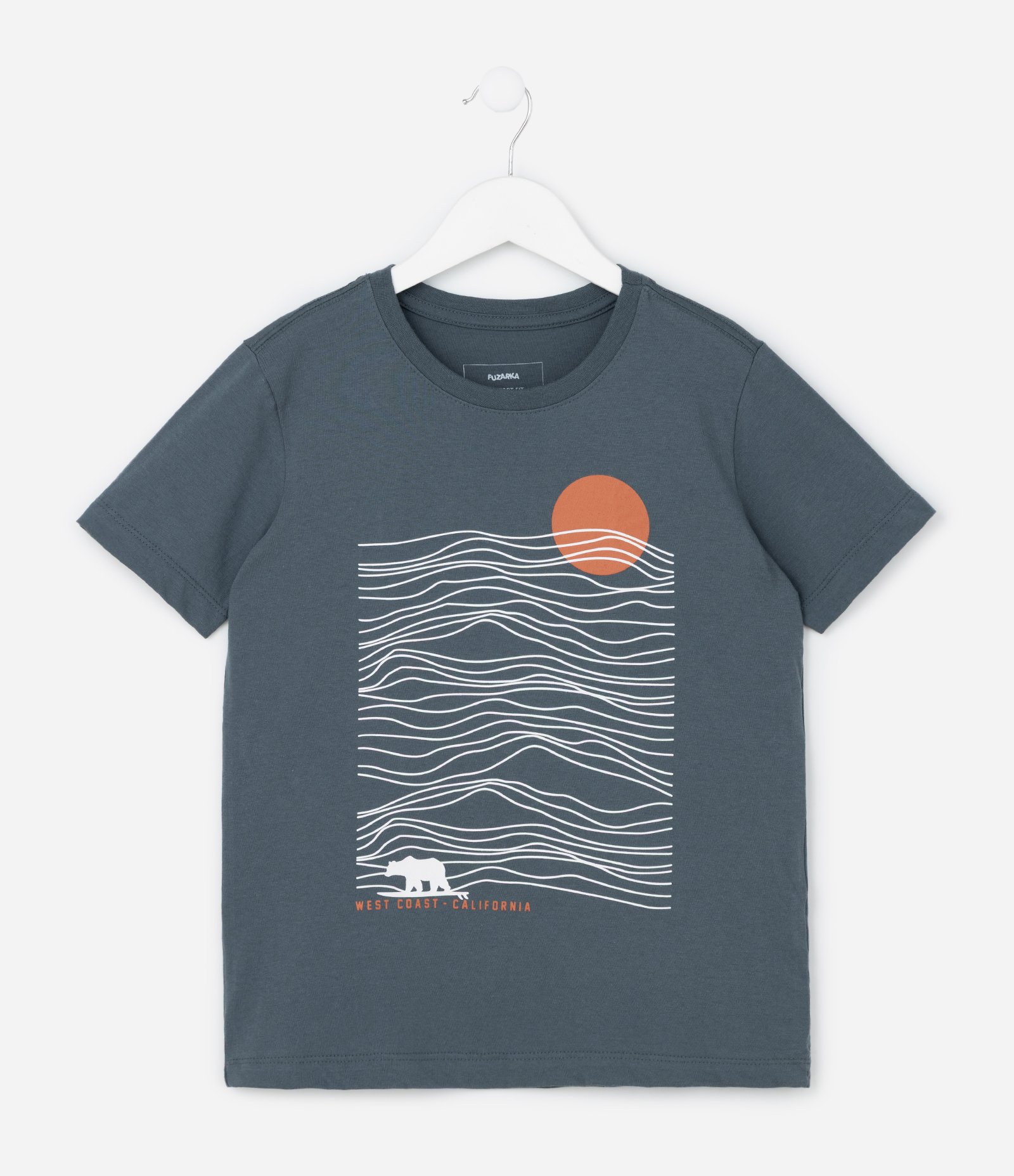 Camiseta Infantil com Estampa Ondas - Tam 5 a 14 Anos Azul 1