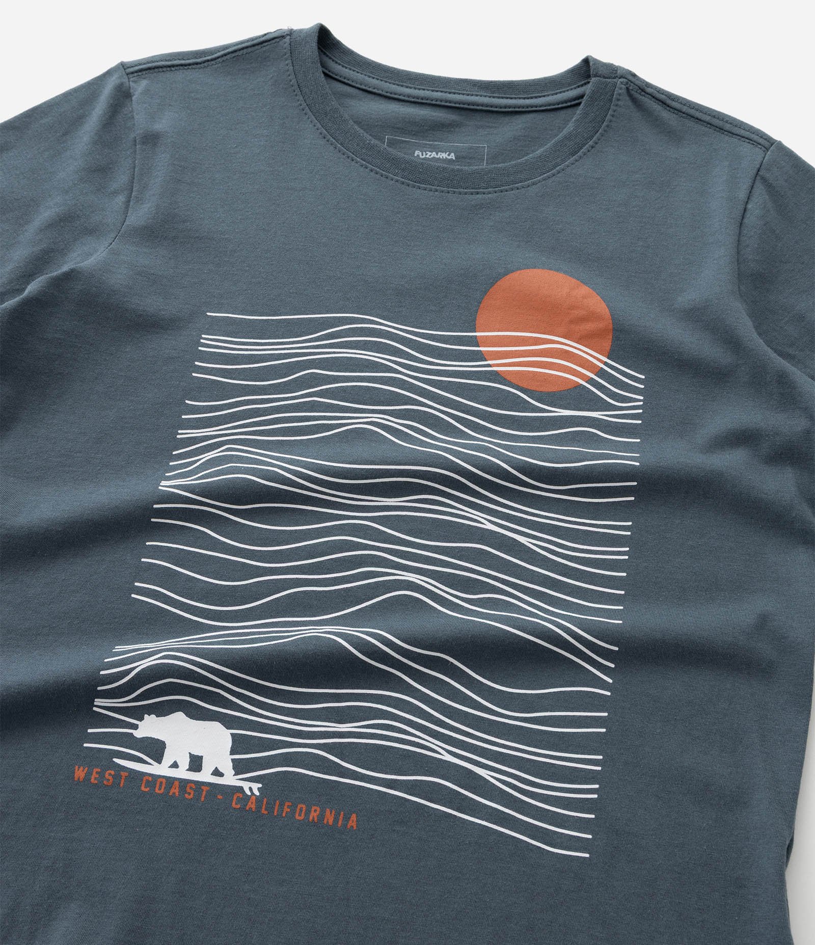 Camiseta Infantil com Estampa Ondas - Tam 5 a 14 Anos Azul 5