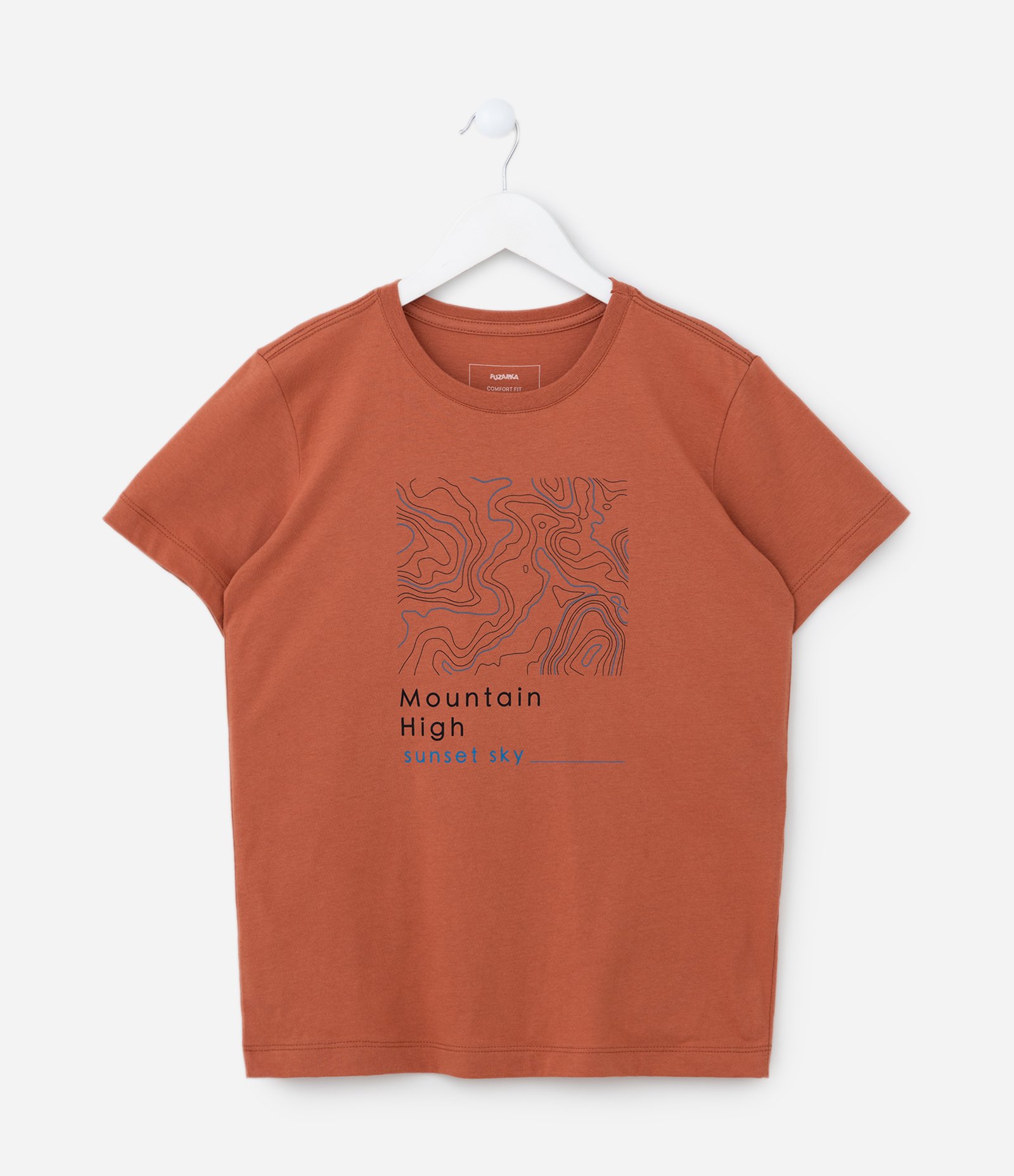 Camiseta Infantil com Lettering Mountain - Tam 5 a 14 Anos Marrom 1