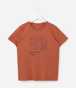 Camiseta Infantil com Lettering Mountain - Tam 5 a 14 Anos
