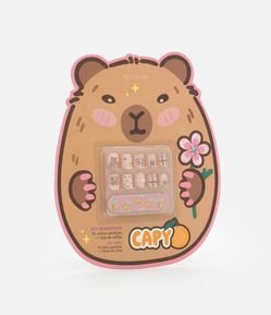 Kit de Unhas Postiças com Mini Lixa Capivara Alchemia