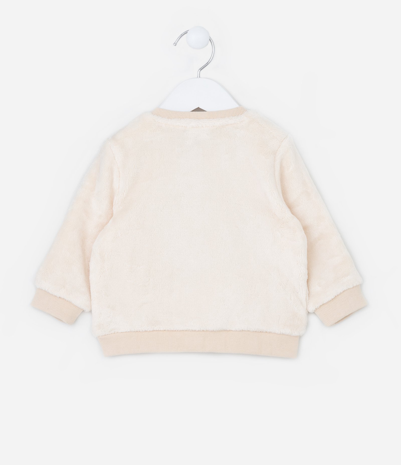 Casaco Infantil em Fleece com Bordado Leãozinho - Tam 0 a 18 meses Bege 2