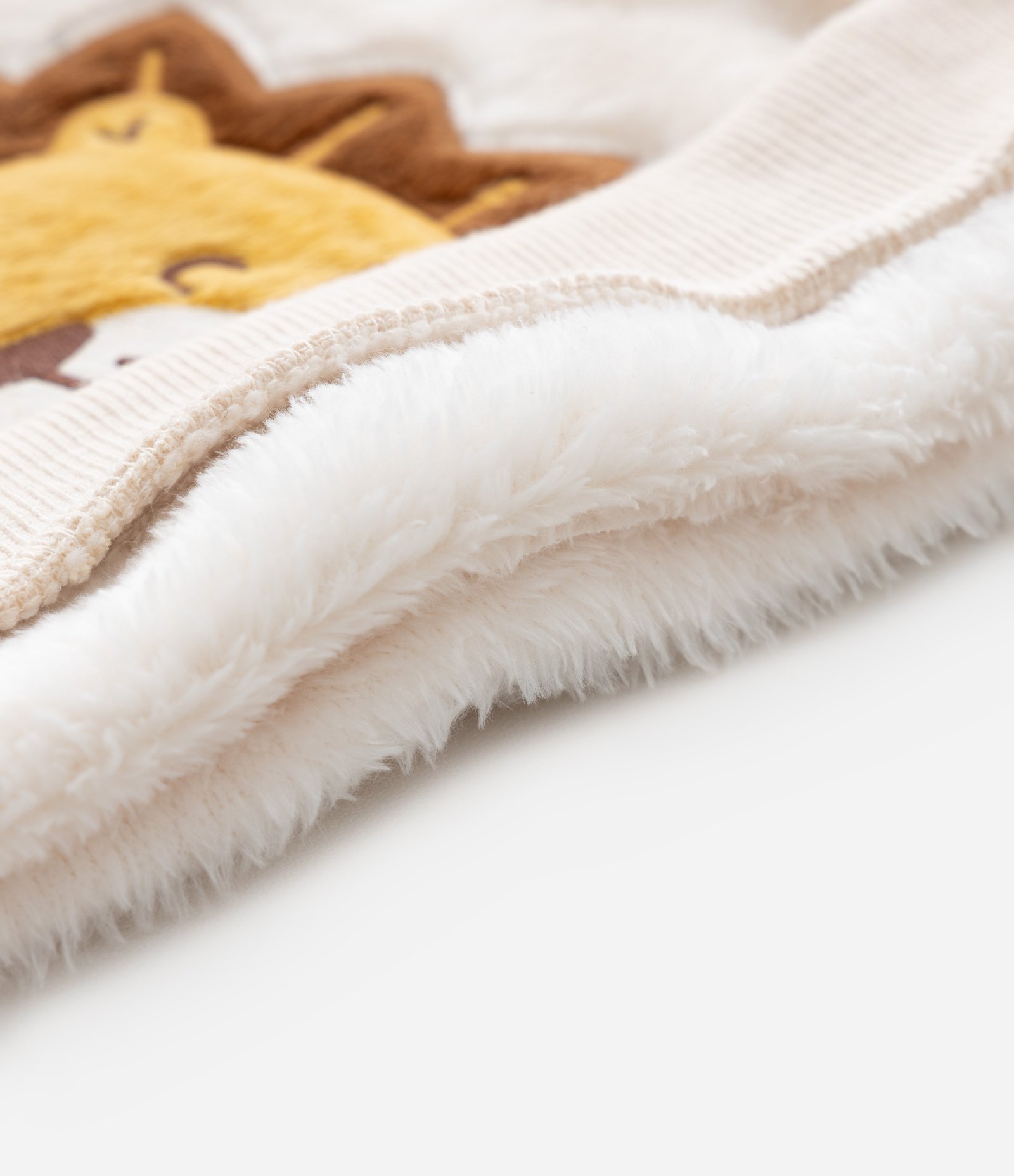 Casaco Infantil em Fleece com Bordado Leãozinho - Tam 0 a 18 meses Bege 4