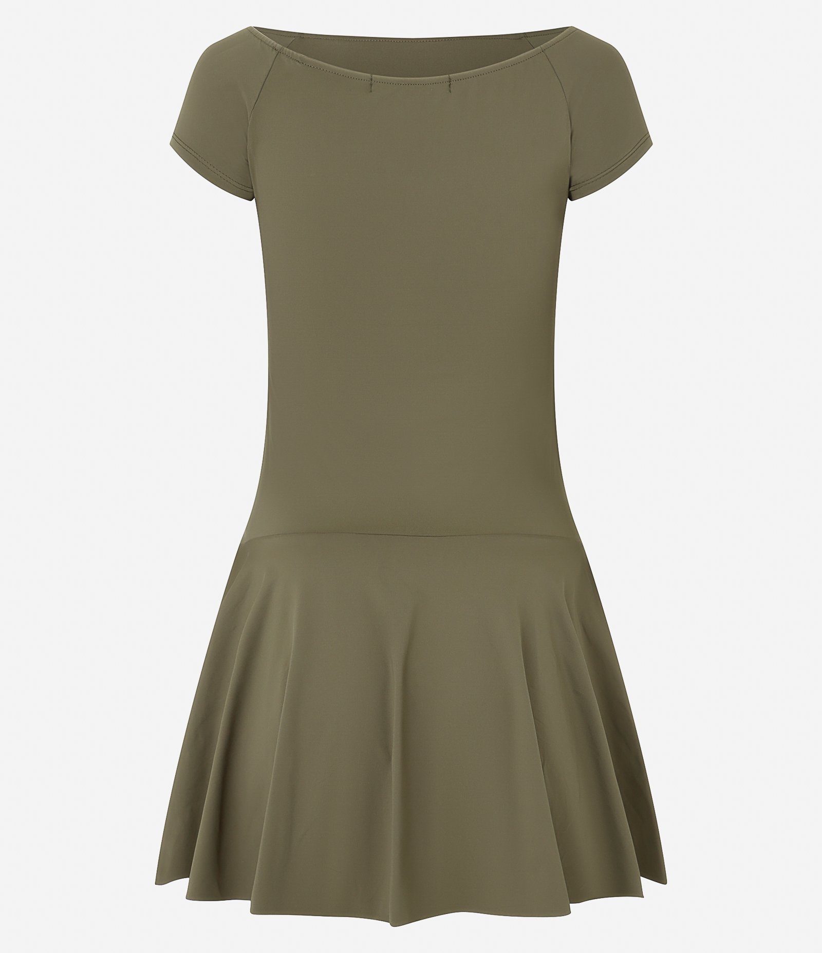 Vestido Curto Ombro a Ombro em Microfibra com Cinto Verde 6