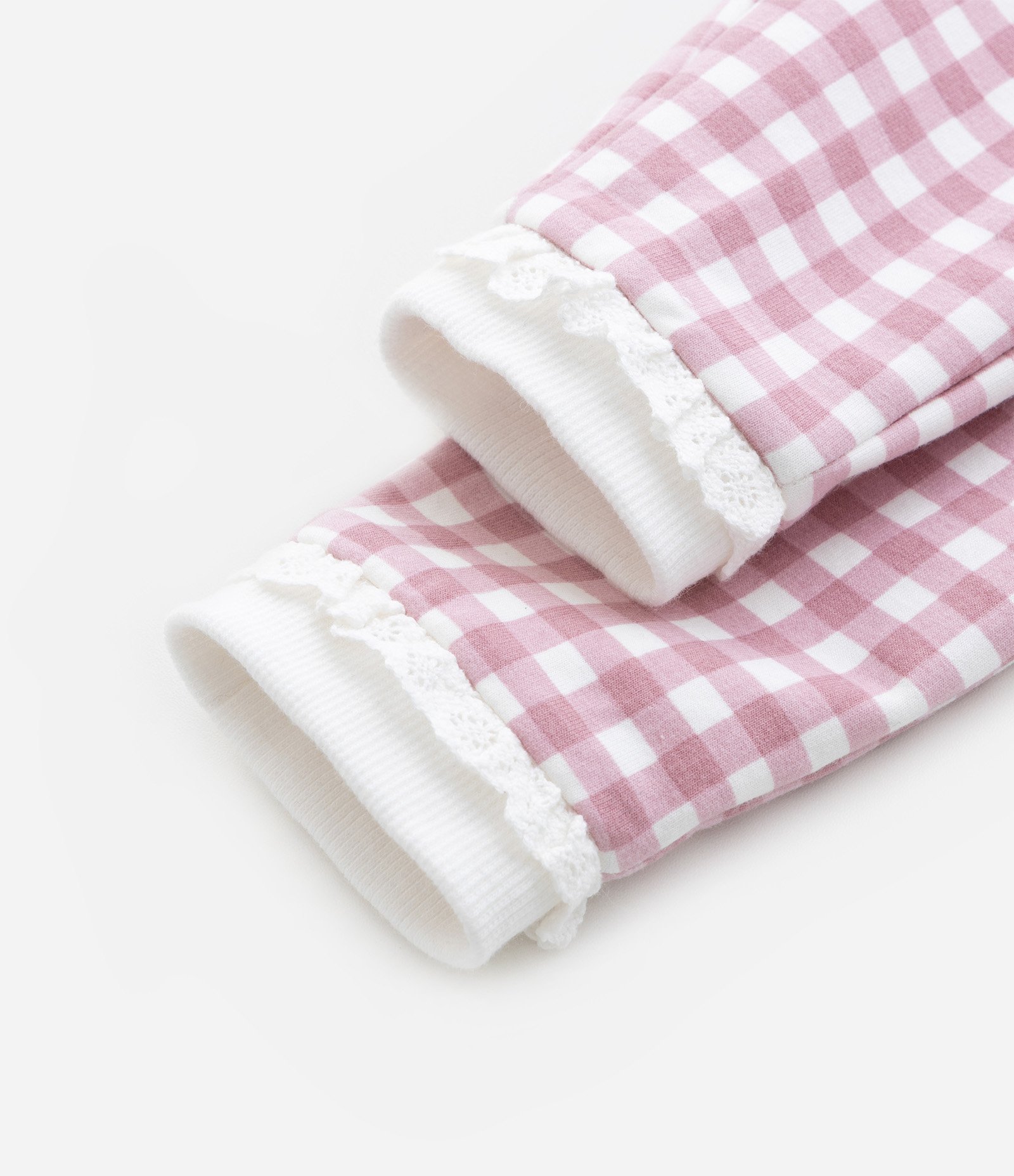 Calça Legging Infantil com Cós Dobrável - Tam 0 a 18 meses Rosa/Branco 6