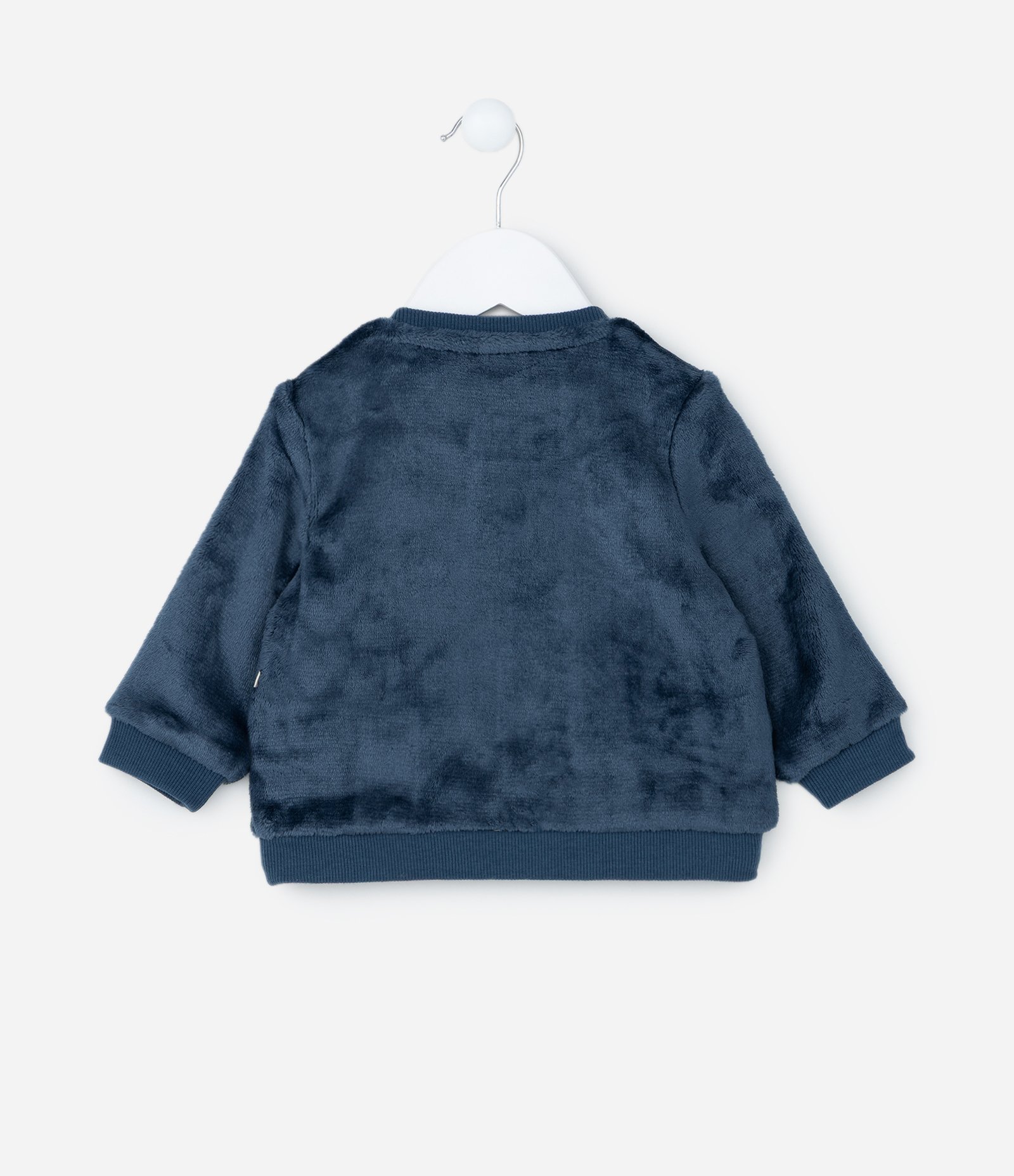 Casaco Infantil em Fleece com Bordado Urso - Tam 0 a 18 meses Azul 2