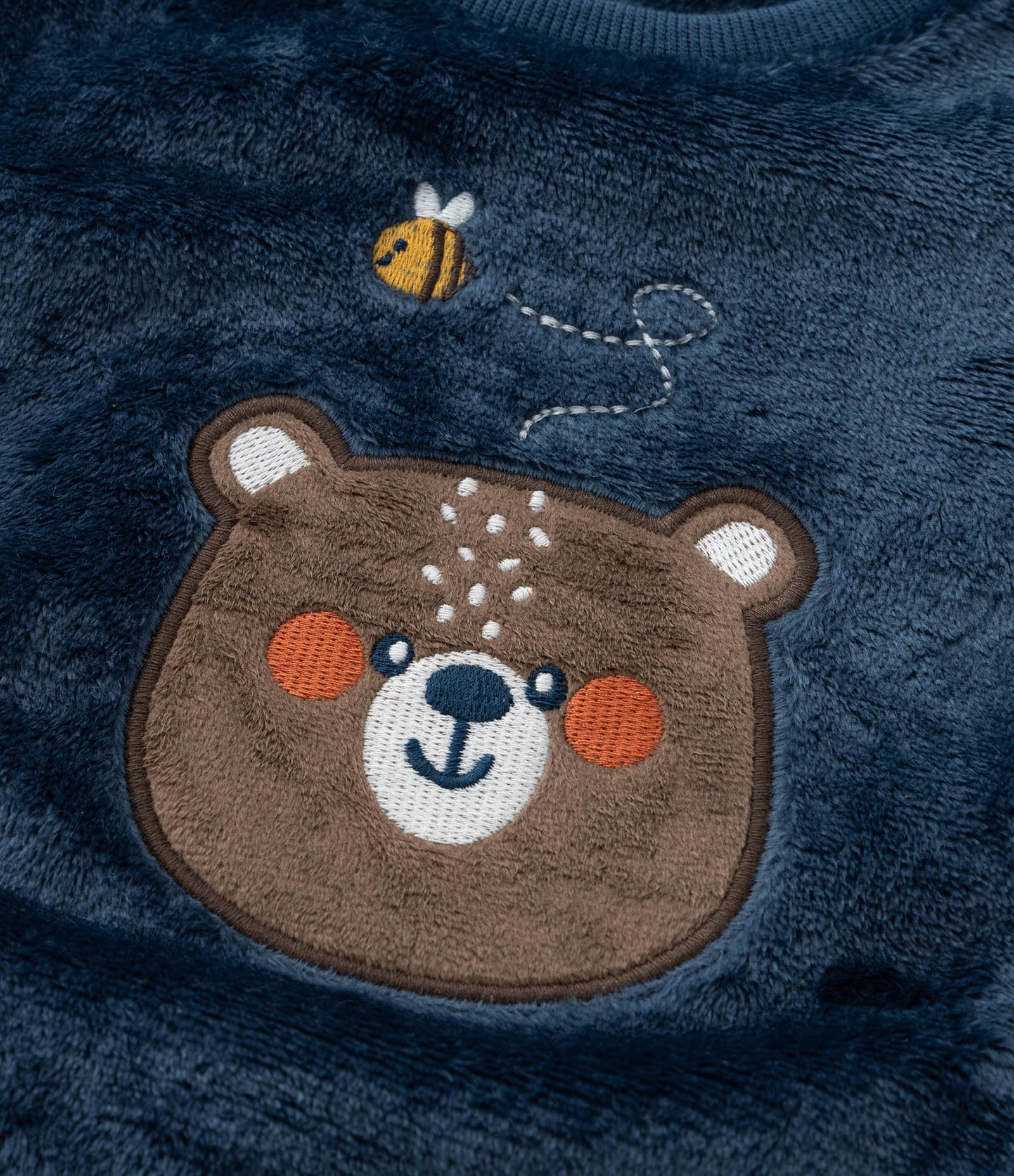 Casaco Infantil em Fleece com Bordado Urso - Tam 0 a 18 meses Azul 7