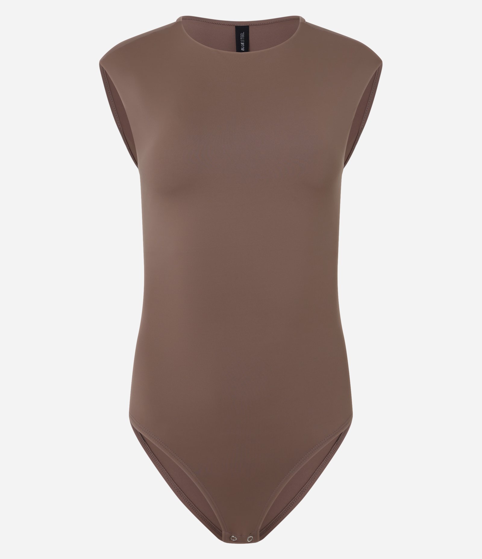 Body em Poliamida com Cava Deslocada Marrom 6