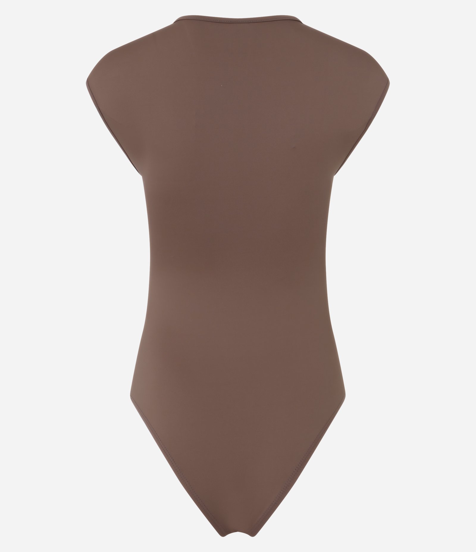 Body em Poliamida com Cava Deslocada Marrom 7