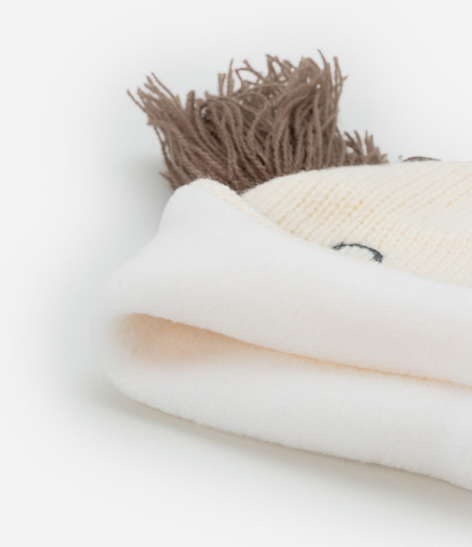 Conjunto Infantil Touca de Urso e Luvas - Tam 6 a !2 Meses Bege 2