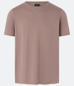 Camiseta Slim Básica em Algodão Peruano com Gola Redonda