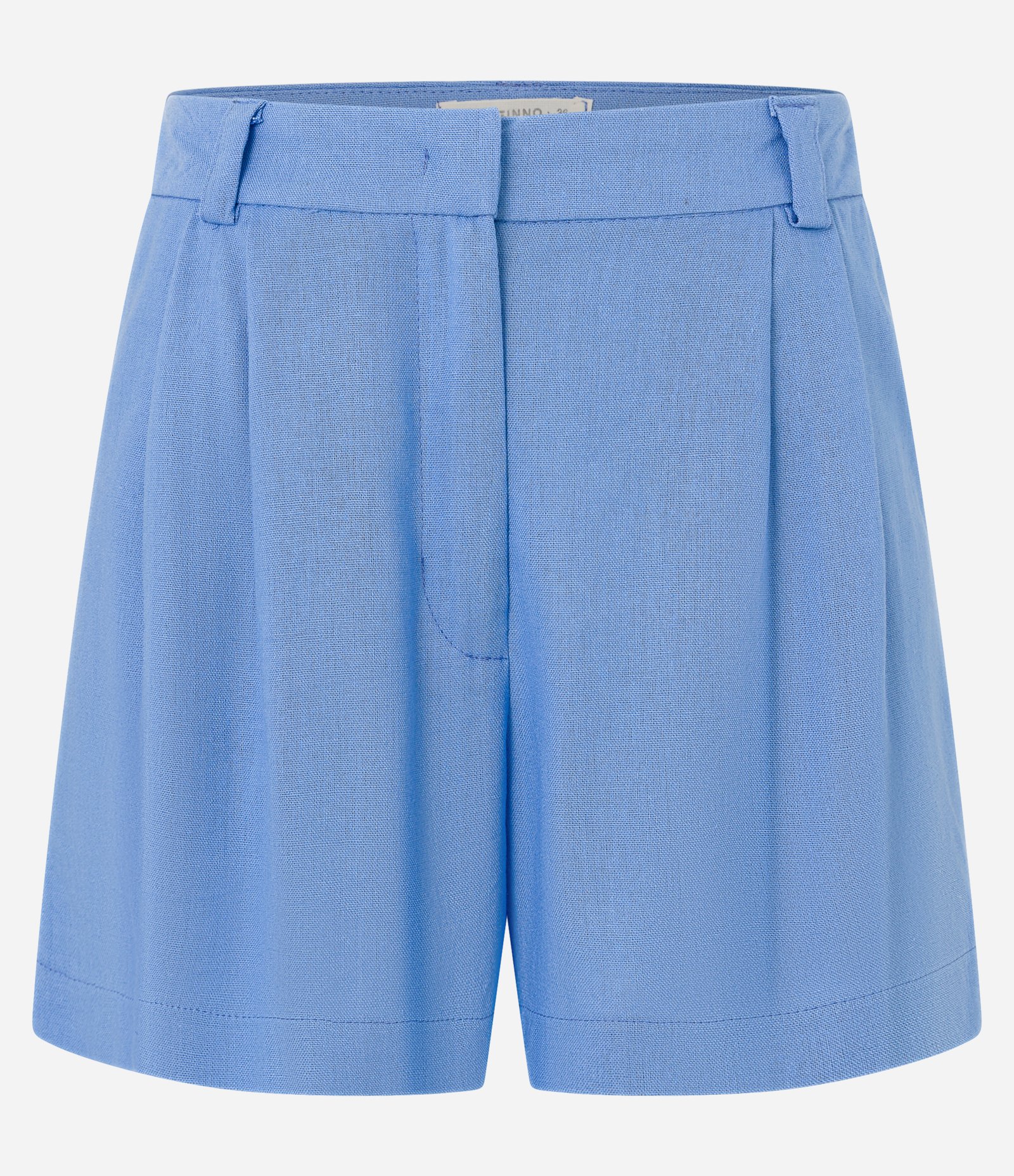 Bermuda Alfaiatada em Viscolinho com Passantes e Pregas Azul 5