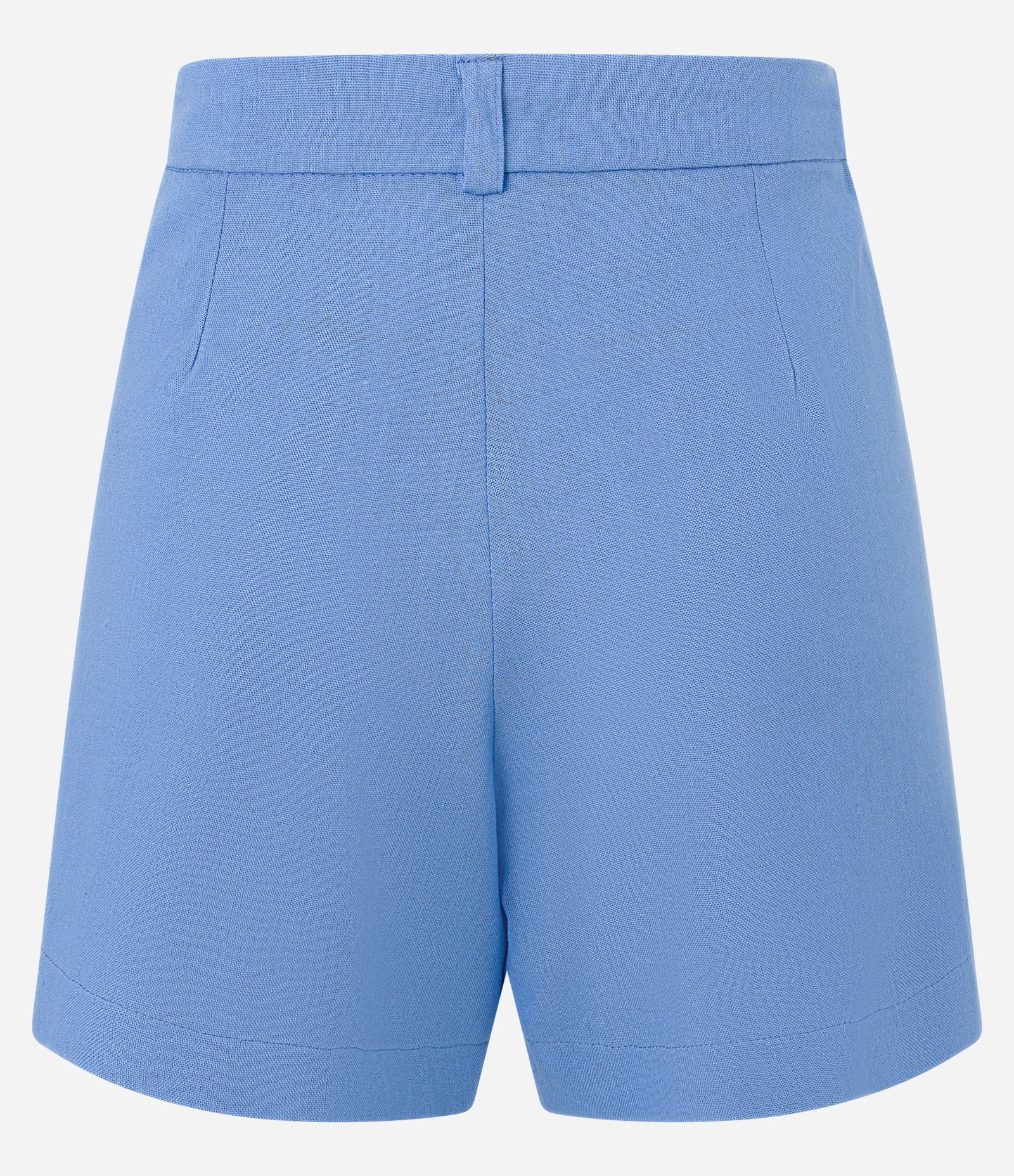 Bermuda Alfaiatada em Viscolinho com Passantes e Pregas Azul 6