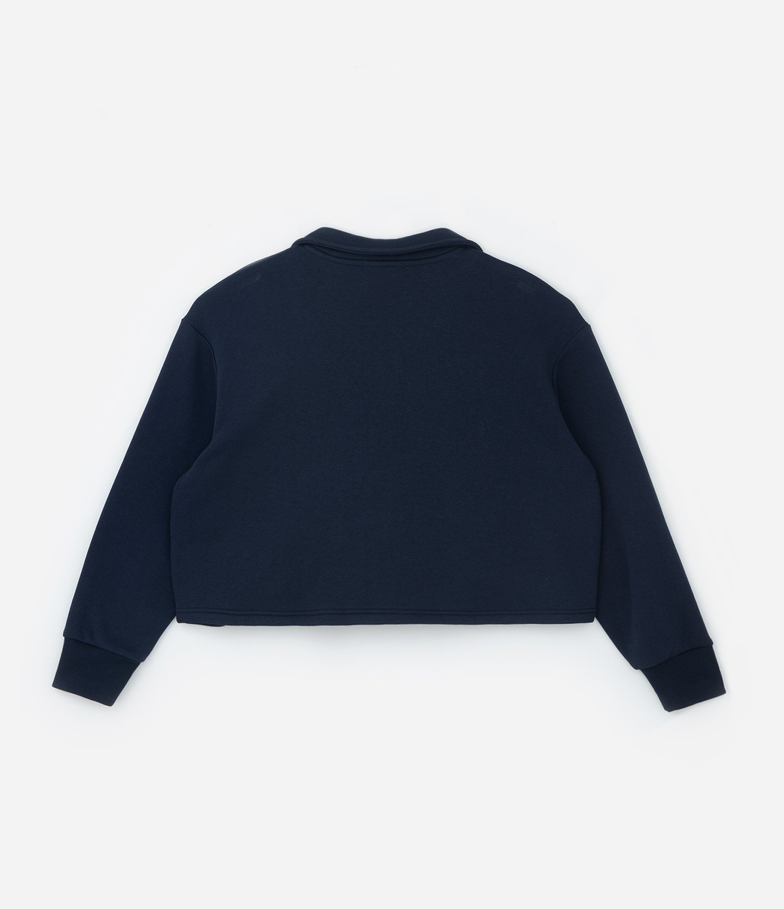 Casaco em Moletom Felpudo com Gola Polo Curve & Plus Size Azul Marinho 6