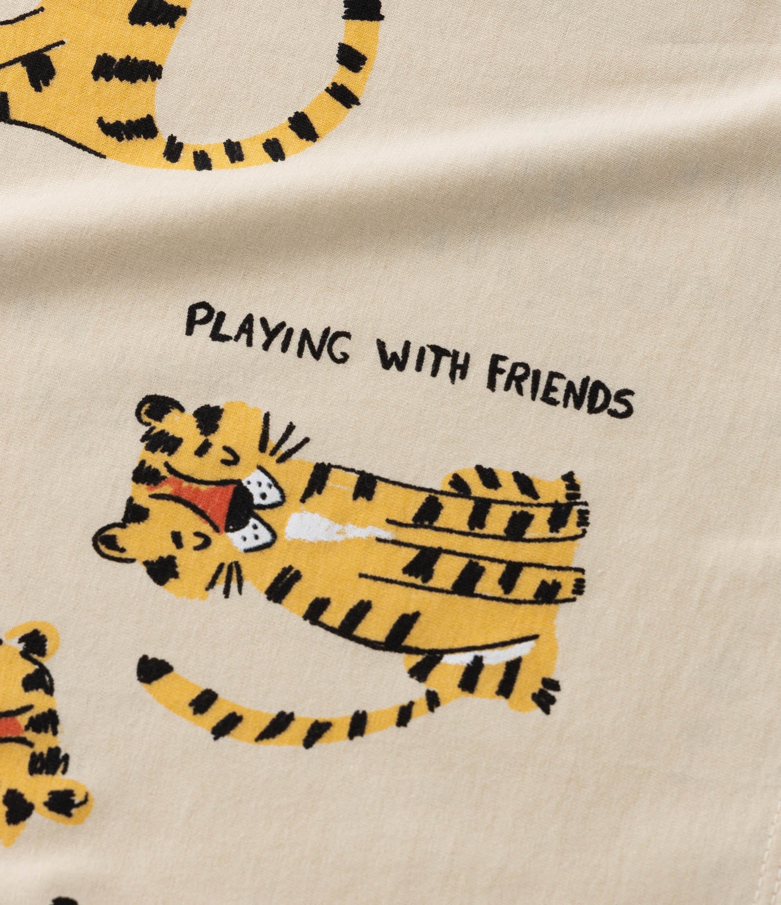Camiseta Infantil com Estampa de Tigrinhos - Tam 1 a 6 Anos Bege 5