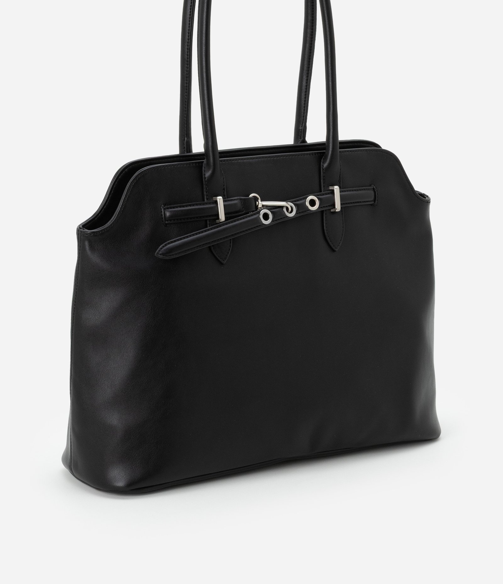 Bolsa Satchel Grande com Detalhe de Cinto Preto 1