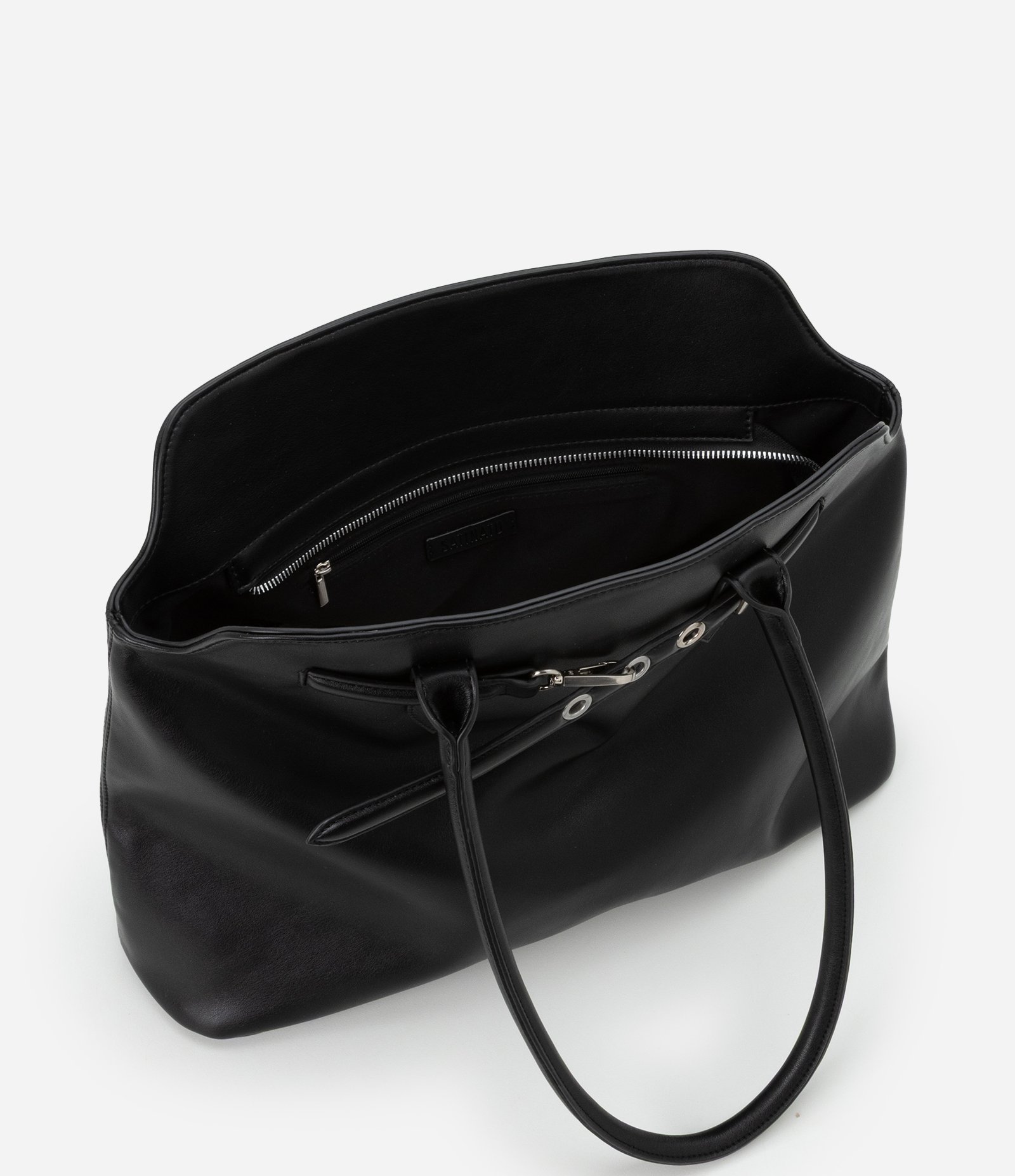 Bolsa Satchel Grande com Detalhe de Cinto Preto 4