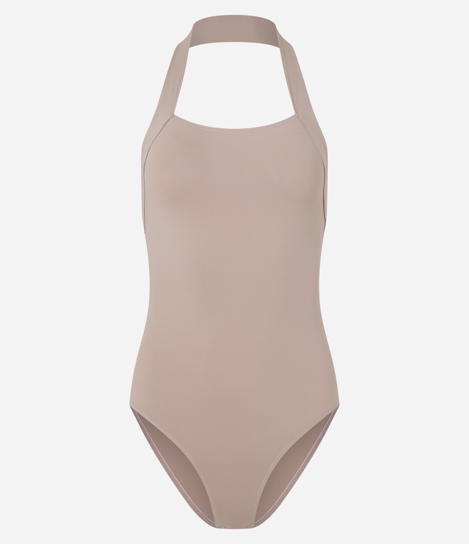 Body Frente Única em Microfibra com Decote Quadrado Bege 7