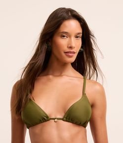 Biquíni Top Cortininha em Microfibra com Pesponto em Fio Metalizado