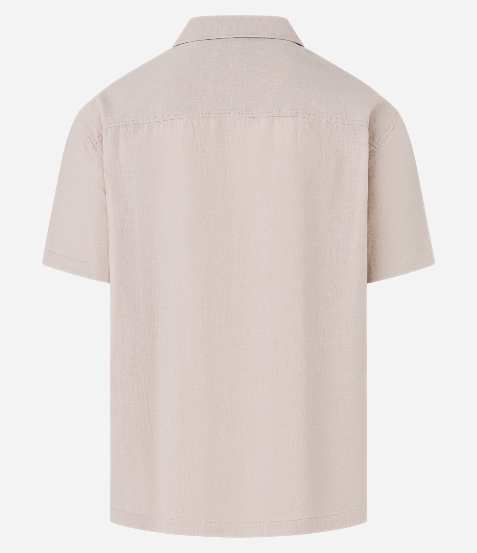 Camisa Relaxed em Tricoline com Textura Bowling Bege Escuro 2