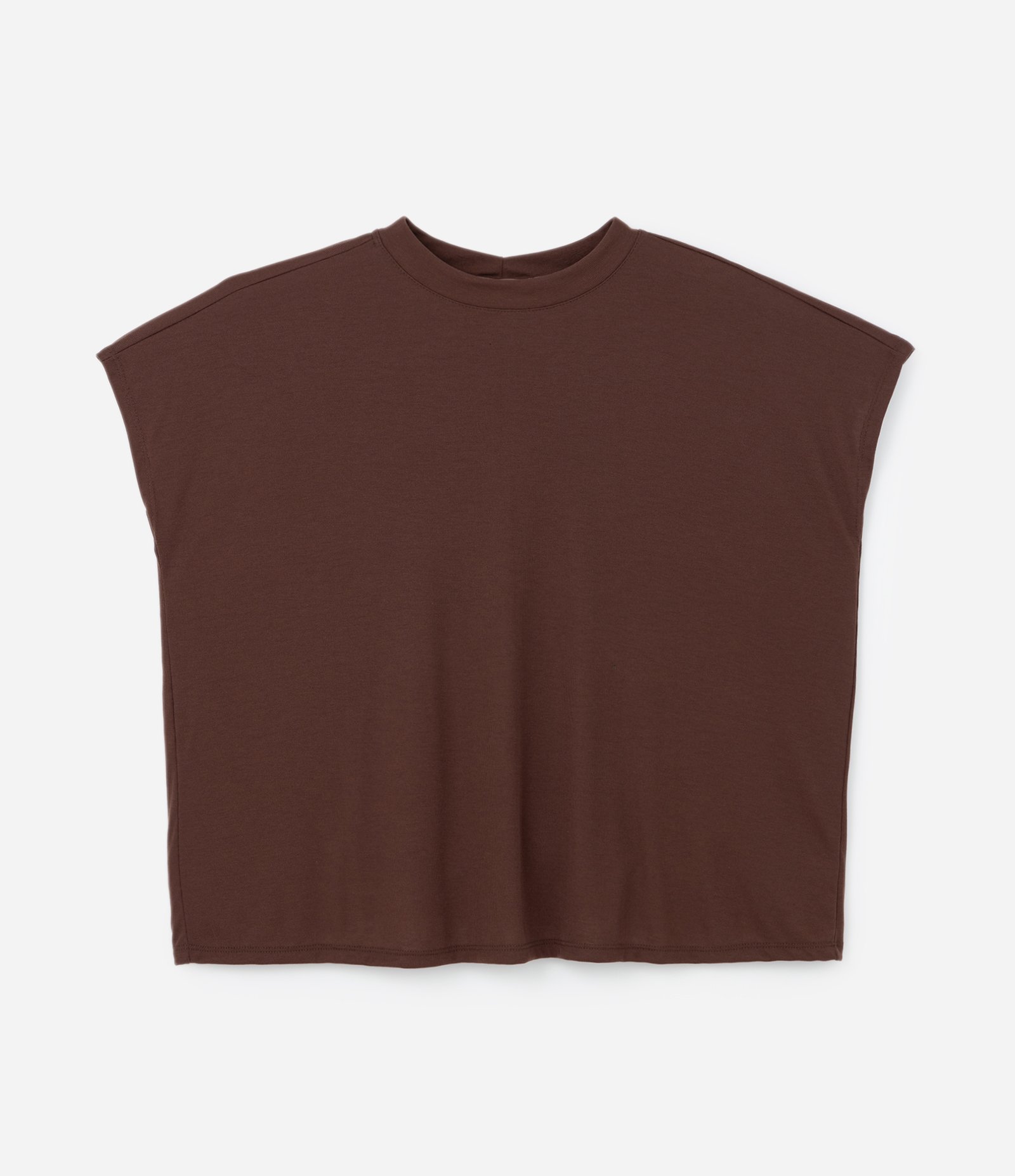 Blusa Básica em Ribana sem Cava Curve & Plus Size Marrom Café 4
