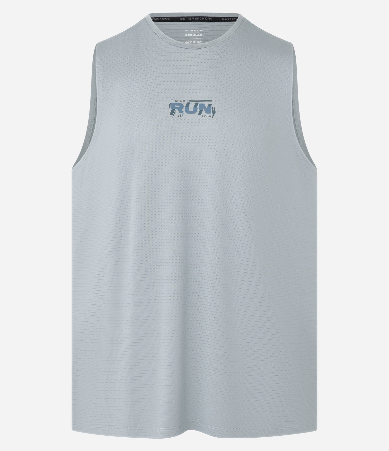 Regata Regular Esportiva em Tecnologia Dry com Estampa Lettering Cinza 5