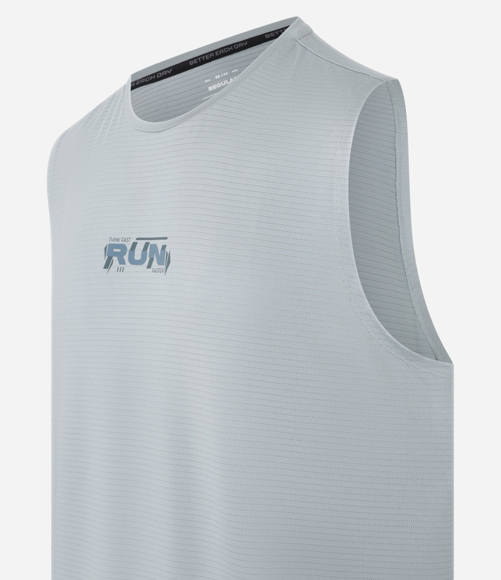 Regata Regular Esportiva em Tecnologia Dry com Estampa Lettering Cinza 6