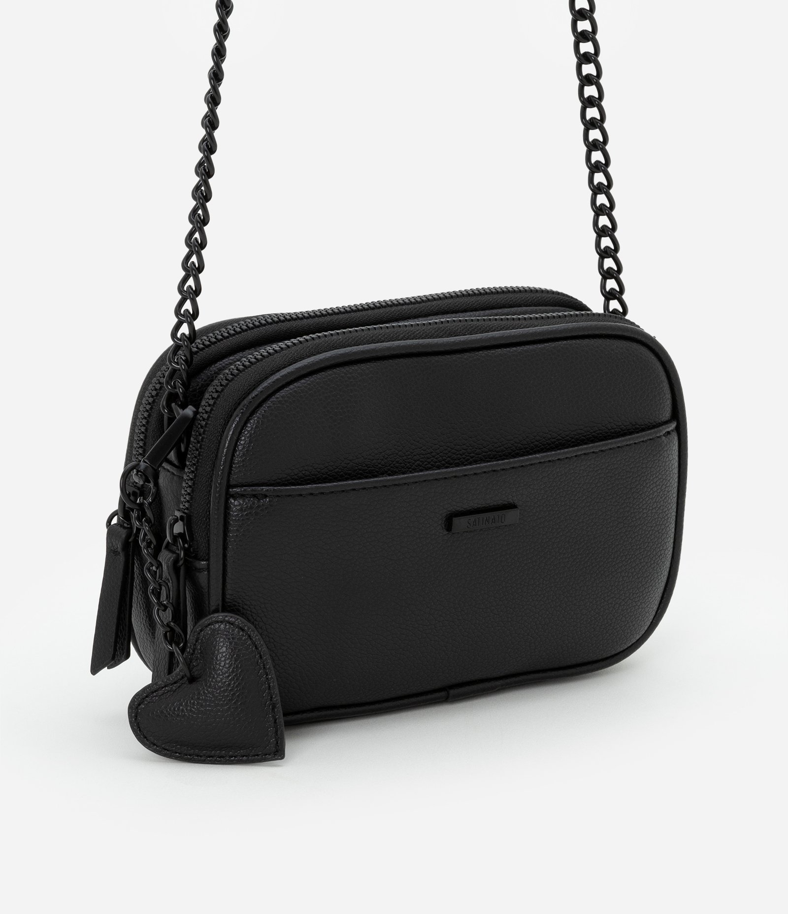 Bolsa Câmera Pequena em PU com Alça Transversal Preto 1