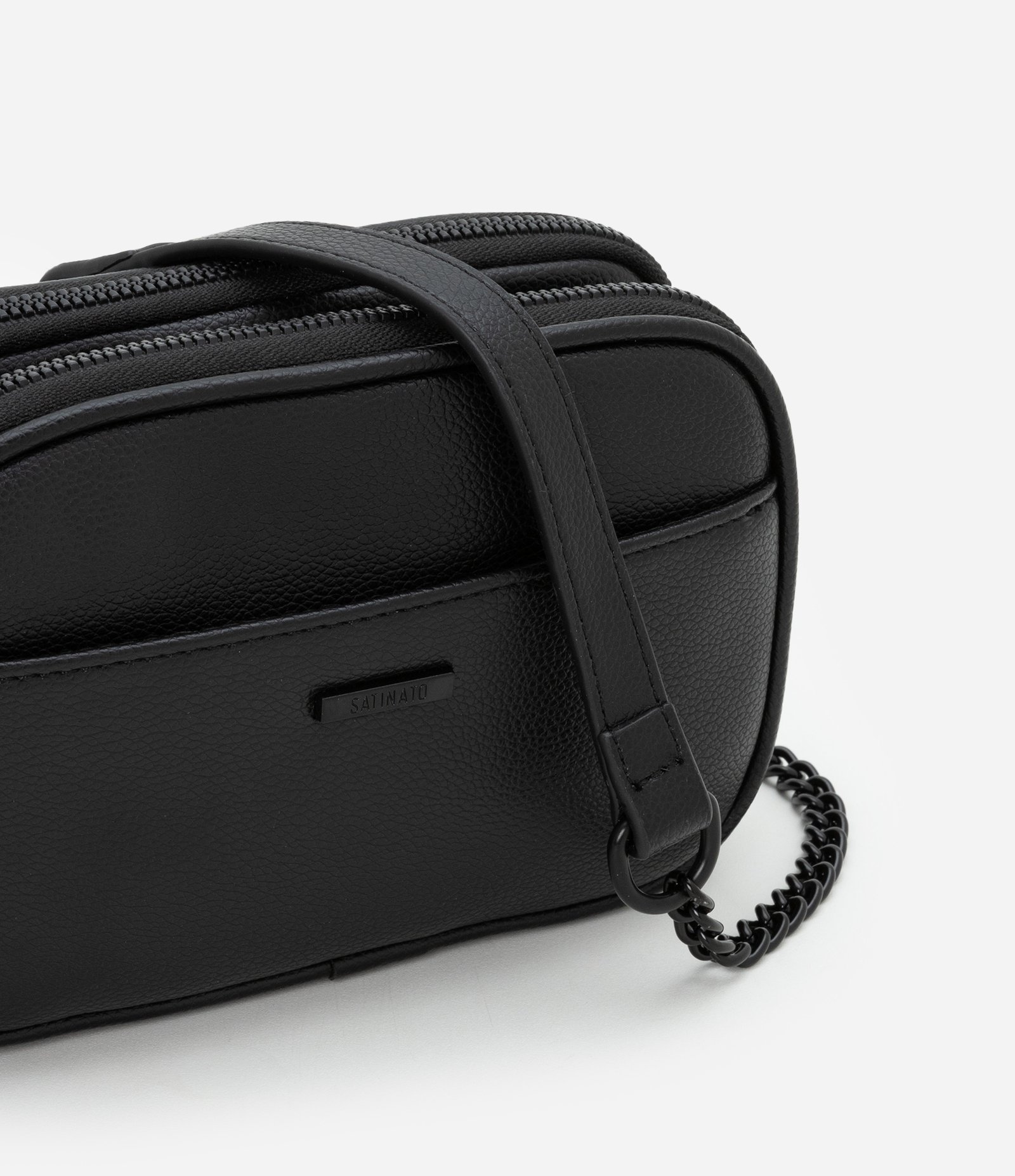 Bolsa Câmera Pequena em PU com Alça Transversal Preto 6