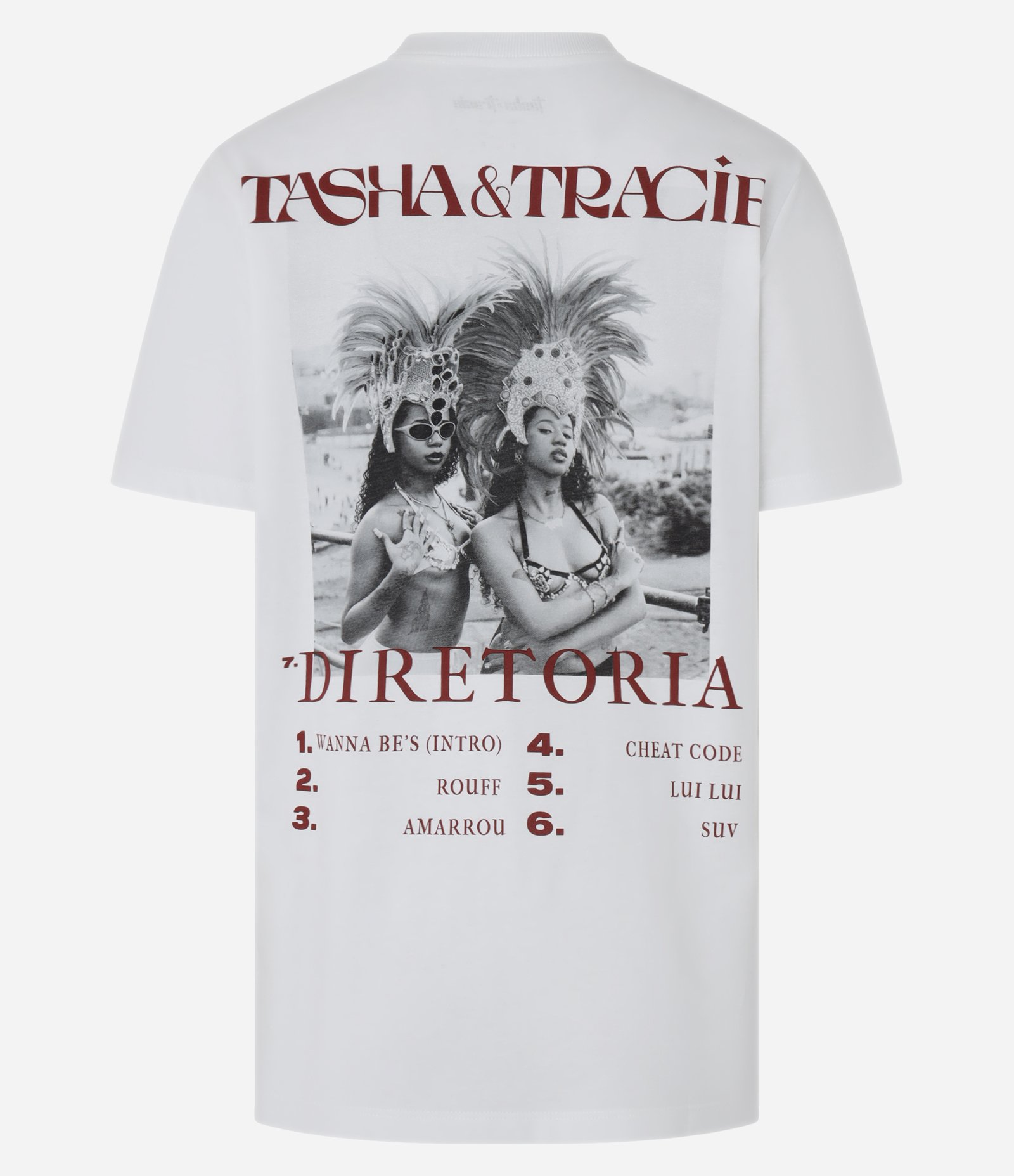 Camiseta Alongada em Algodão com Estampa Tasha e Tracie Diretoria Branco 6