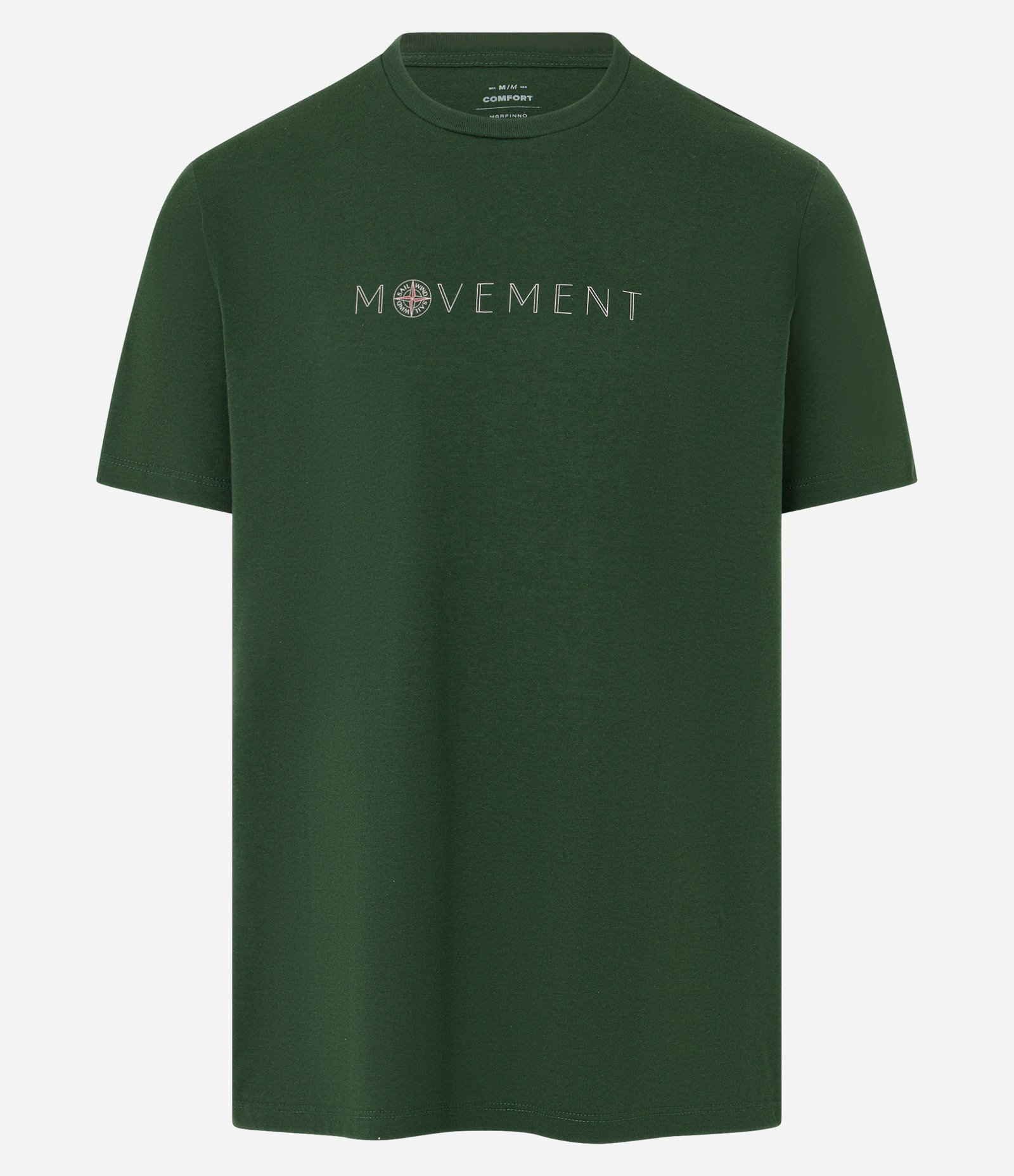 Camiseta Comfort com Estampa Lettering Movement Verde 1