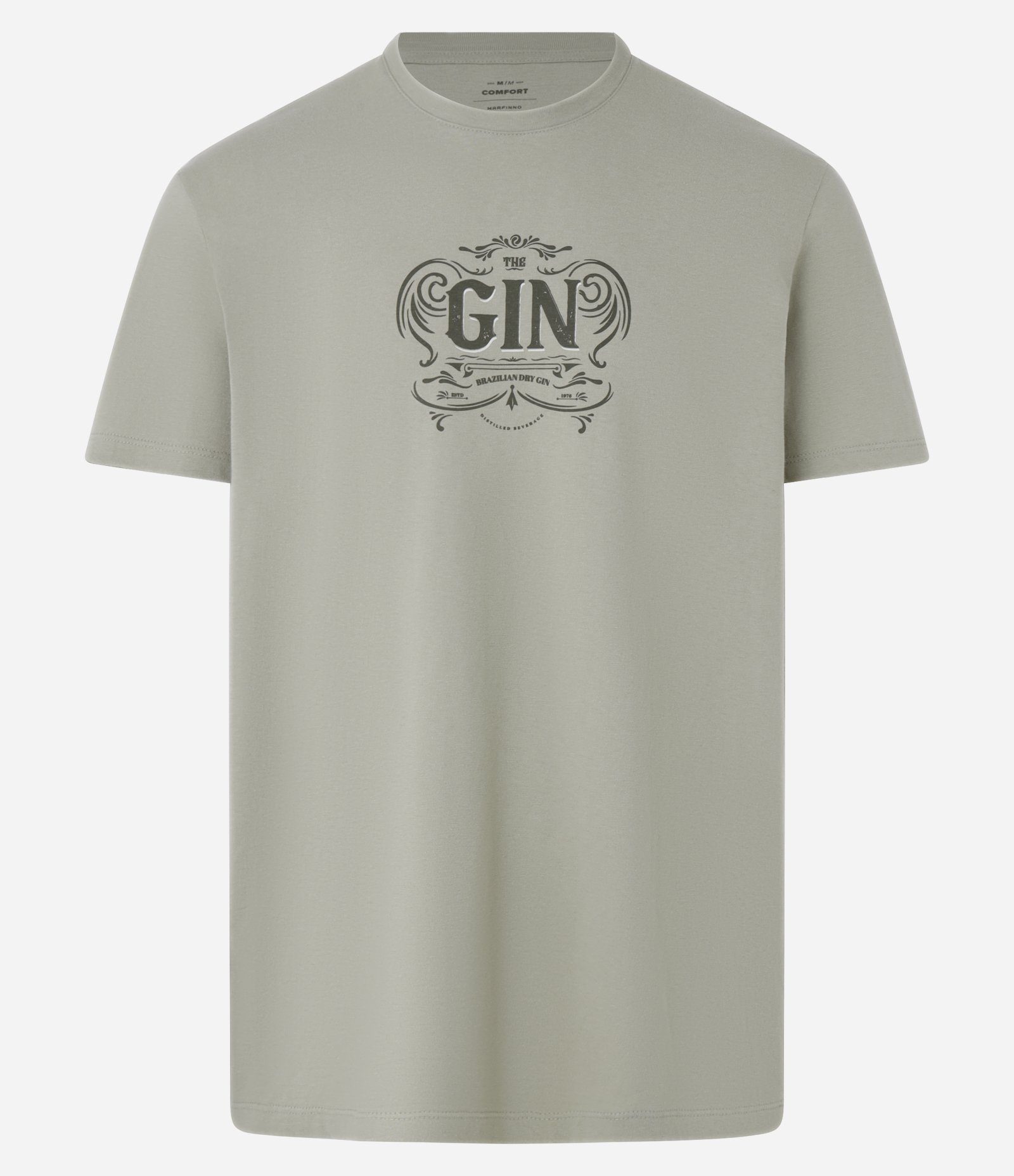 Camiseta Comfort em Algodão com Estampa Lettering Gin Verde 1